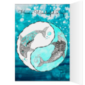 Carte de voeux Yin et Yang Dolphin Merci (Intérieur (Gauche))