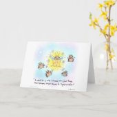 Carte de voeux Yogi Firefly "sourire" (Fleur jaune)