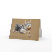 Carte de voeux Yorkie, enveloppes blanches standar