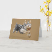 Carte de voeux Yorkie, enveloppes blanches standar (Fleur jaune)