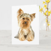 Carte de voeux Yorkie Puppy (Fleur jaune)