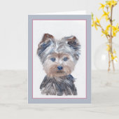 Carte de voeux Yorkipoo (Fleur jaune)