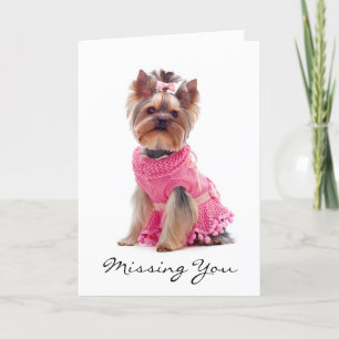 Carte de voeux Yorkshire Terrier Verse manquant