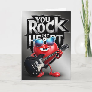 Carte de vœux You Rock My Heart – Romantique amusa
