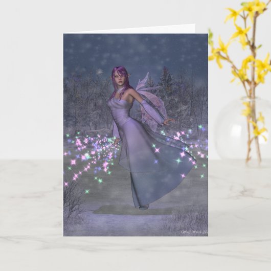 Carte de voeux Yule Fairy (Fleur jaune)