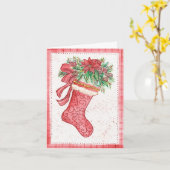 Carte de voeux Yuletide Stocking (Fleur jaune)