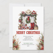 carte de vœux Yuletide Yeehaw avec bottes de cowbo (Devant)