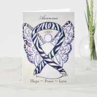 Carte de voeux Zebra Awareness Ribbon Angel