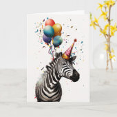 Carte de voeux Zebra Party (Fleur jaune)