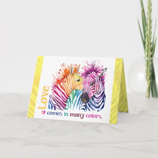 Carte de voeux Zebras colorée (Devant)
