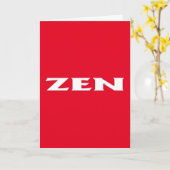 Carte de voeux Zen blanc rouge (Fleur jaune)