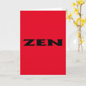 Carte de voeux Zen noir rouge (Fleur jaune)