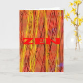 Carte de voeux Zen red wire (Fleur jaune)