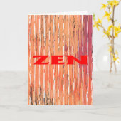 Carte de voeux Zen rouge roseaux (Fleur jaune)