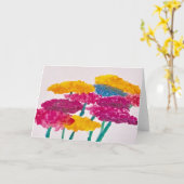 Carte de voeux Zinnia Fun 2 (Fleur jaune)