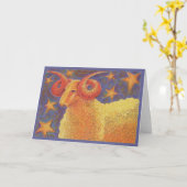 Carte de voeux Zodiac Aries (Fleur jaune)