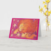 Carte de voeux Zodiac Leo (Fleur jaune)