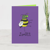 Carte de vœux zombie d'abeille drôle pour Hallowee (Devant)