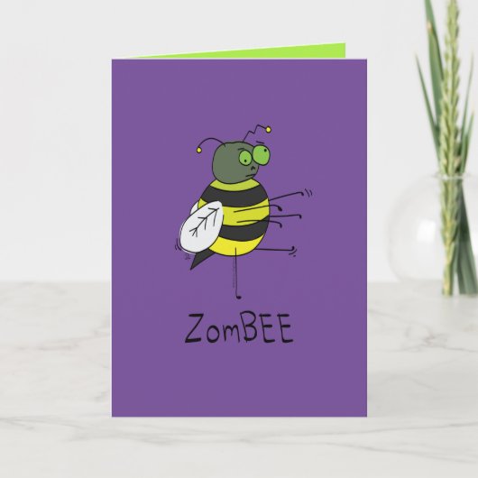 Carte de vœux zombie d'Halloween drôle - Abeille (Devant)