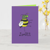 Carte de vœux zombie d'Halloween drôle - Abeille (Fleur jaune)