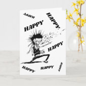 Carte de voeux Zombie Halloween (Fleur jaune)