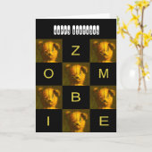 Carte de voeux Zombie Teddy (Fleur jaune)