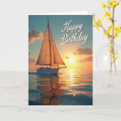 Carte de voile d'anniversaire dorée (Fleur jaune)