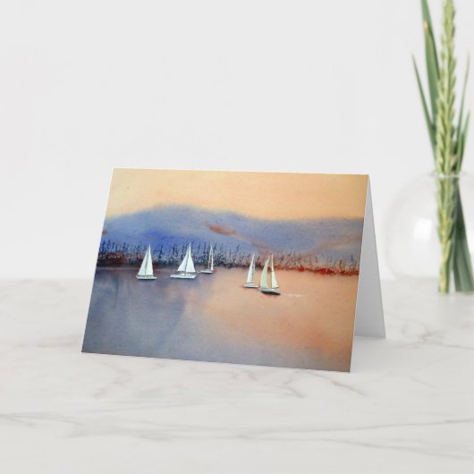 Carte de voiliers de coucher du soleil (Devant)