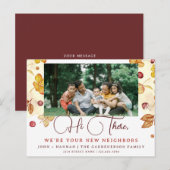 Carte de voisinage à l'aquarelle d'automne moderne (Devant / Derrière)