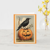 Carte De Voiturage Halloween Et Citrouille (Fleur jaune)