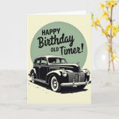 Carte de voiture ancienne Old Timer (Fleur jaune)