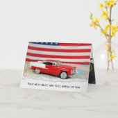 Carte de voiture Chevy 1955 pour la retraite (Fleur jaune)