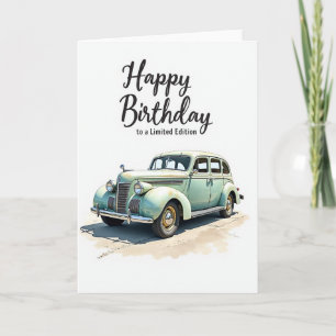 Carte de voiture d'anniversaire classique