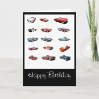 Carte de voiture d'anniversaire joyeux