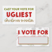 Carte de vote de vote de fête de Noël laide de (Devant / Derrière)