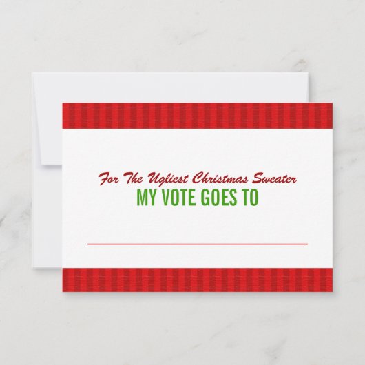 Carte de vote pour le plus laid pull de Noël (Dos)
