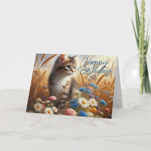 Carte De Votre Chat Heureux voeux d'anniversaire (Devant)