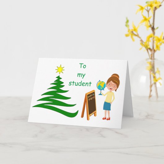 CARTE **DE VOTRE "ENSEIGNANT" À NOËL** (Fleur jaune)