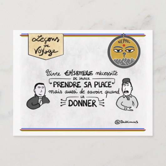 Carte de voyage : À votre juste place (Devant)