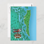 Carte de voyage Amelia Island Florida. (Devant / Derrière)