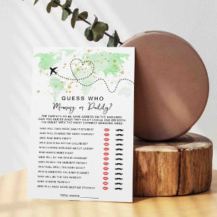 Carte de voyage Aventure Baby shower Guides Qui Jo
