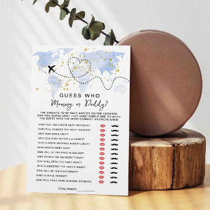 Carte de voyage Aventure Baby shower Guides Qui Jo
