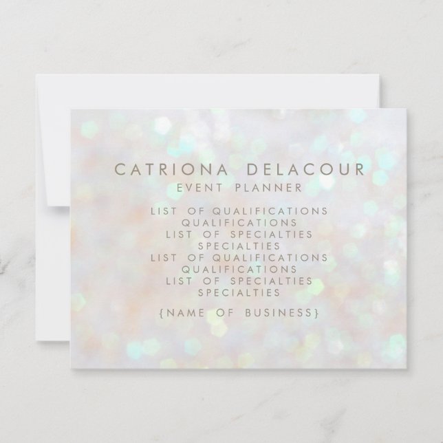 Carte de voyage d'affaires White Subtle Parties sc (Devant)
