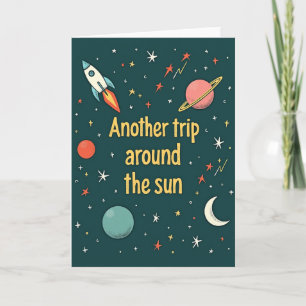 Carte de voyage d'anniversaire cosmique