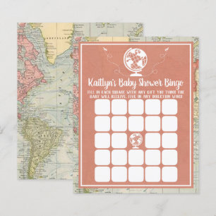 Carte de voyage d'aventure Baby Shower Bingo