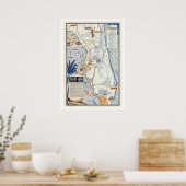 Carte de voyage de Floride Affiche 20x28 (Cuisine)
