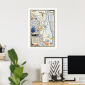 Carte de voyage de Floride Affiche 20x28 (Bureau à domicile)