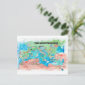 Carte de voyage de la Méditerranée Espagne Italie (Debout devant)