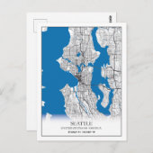 Carte de voyage de la ville de Seattle, Washington (Devant / Derrière)