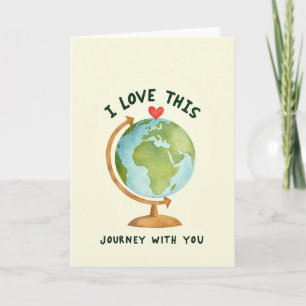 Carte de voyage de l'amour de notre monde